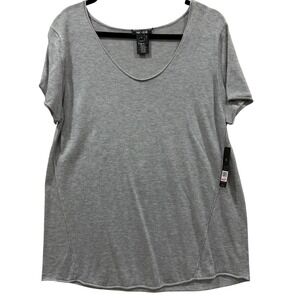 NIC+ZOE Light Mist Heathered Knit Top XL Cotton Modal Cashmere Blend V-Neck